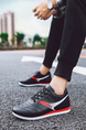 Black White and Red Leather Round Toe Platform Lace Up Rubber Shoes