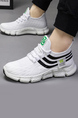 White and Black Fabric Round Toe Platform Lace Up Slip On Rubber Shoes