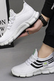 White and Black Fabric Round Toe Platform Lace Up Slip On Rubber Shoes