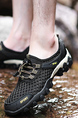 Black Mesh Round Toe Platform Lace Up Perforated Rubber Shoes