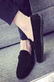 Black Suede Round Toe Platform Slip On Loafer
