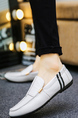 White Leather Round Toe Platform Slip On Loafer