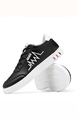 Black and White Leather Round Toe Platform Lace Up Rubber Shoes