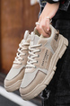 Brown Leather and Mesh Round Toe Platform Lace Up Rubber Shoes