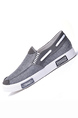 Gray Canvas Round Toe Platform Slip On Loafer