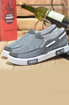 Gray Canvas Round Toe Platform Slip On Loafer