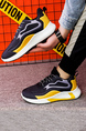 Black White Yellow Fabric Round Toe Platform Lace Up Rubber Shoes