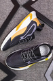 Black White Yellow Fabric Round Toe Platform Lace Up Rubber Shoes
