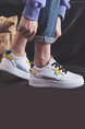 White Leather Round Toe Platform Lace Up Rubber Shoes