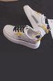 White Leather Round Toe Platform Lace Up Rubber Shoes