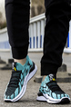 Aqua and White Fabric Round Toe Platform Lace Up Slip On Rubber Shoes