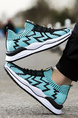 Aqua and White Fabric Round Toe Platform Lace Up Slip On Rubber Shoes