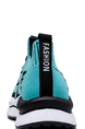 Aqua and White Fabric Round Toe Platform Lace Up Slip On Rubber Shoes