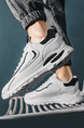 White and Black Leather Round Toe Platform Lace Up Rubber Shoes