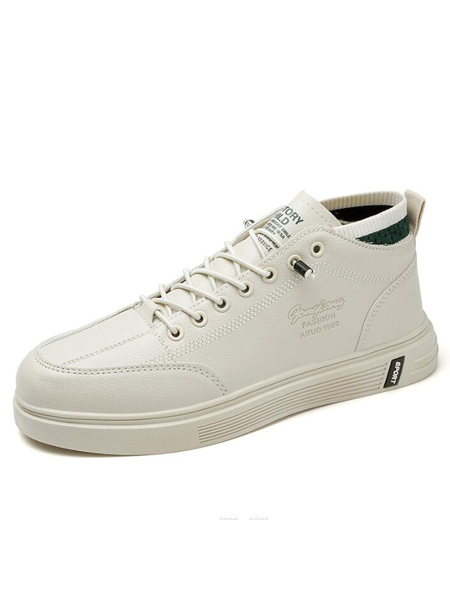 Brown Leather Round Toe Platform Lace Up Rubber Shoes