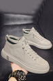 Brown Leather Round Toe Platform Lace Up Rubber Shoes