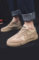 Brown Canvas  and Suede Round Toe Platform Lace Up Rubber Shoes