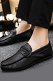 Black Leather Round Toe Platform Slip On Boat Shoes