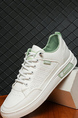 White Leather Round Toe Platform Lace Up Rubber Shoes