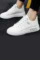 White Leather Round Toe Platform Lace Up Rubber Shoes
