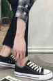 Black and White Canvas Round Toe Platform Lace Up Rubber Shoes