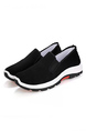 Black and White Canvas Round Toe Platform Slip On Rubber Shoes