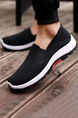 Black and White Canvas Round Toe Platform Slip On Rubber Shoes