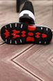 Black and White Canvas Round Toe Platform Slip On Rubber Shoes