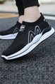 Black and White Mesh Round Toe Platform Slip On Rubber Shoes