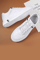 White Leather and Mesh Round Toe Platform Lace Up Rubber Shoes