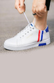 White Leather Round Toe Platform Lace Up Rubber Shoes