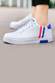 White Leather Round Toe Platform Lace Up Rubber Shoes