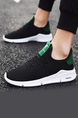 Black and White Mesh Round Toe Platform Lace Up Rubber Shoes
