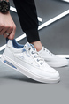 White Leather Round Toe Platform Lace Up Rubber Shoes