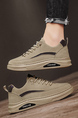 Khaki Leather Round Toe Platform Autumn Winter Board Casual Shoes