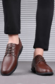 Brown Patent Leather Round Toe Platform Soft Sole Comfortable Work Shoes