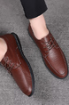 Brown Patent Leather Round Toe Platform Soft Sole Comfortable Work Shoes