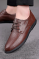 Brown Patent Leather Round Toe Platform Soft Sole Comfortable Work Shoes