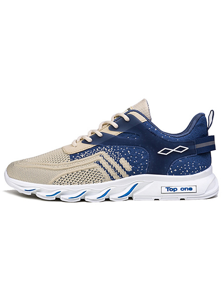Gray Blue Mesh Round Toe Platform Comfortable Sports Shoes