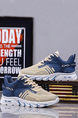 Gray Blue Mesh Round Toe Platform Comfortable Sports Shoes