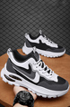 Black Gray Round Toe Lace Up Breathable Rubber Shoes