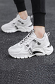 White Leather and Mesh Round Toe Platform Summer Breathable  Casual