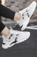 White Leather and Mesh Round Toe Platform Summer Breathable  Casual