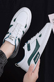 White Leather Round Toe Platform Breathable Lightweight Sports  Casual