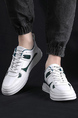 White Leather Round Toe Platform Breathable Lightweight Sports  Casual