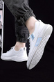 White Leather Round Toe Platform Breathable Soft Bottom Casual Shoes