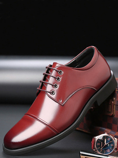 Brown Patent Leather Round Toe Platform Real Cowhide Formal Wear Leather Shoes