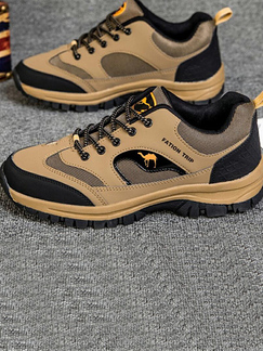 Black Brown Leather Round Toe Platform Waterproof Wear-resistant  Casual Shoes