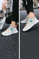 White Mesh Round Toe Platform Breathable Trendy Sports Shoes