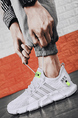 White Mesh Round Toe Platform Breathable Casual Running Shoes